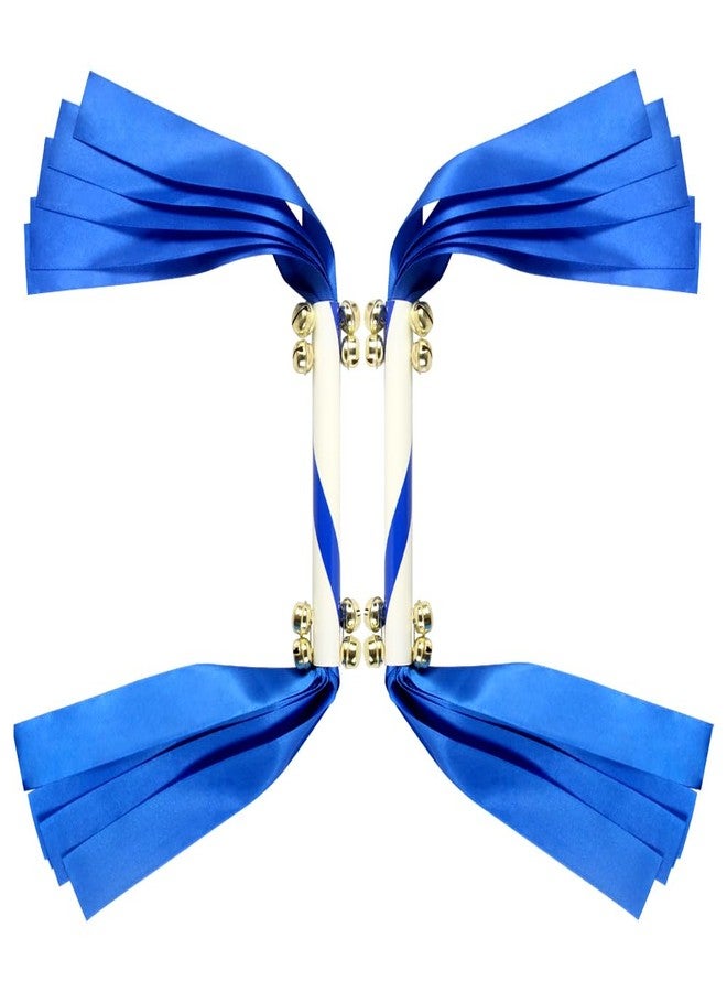Lovecheer 2PCS Party Noise Makers Spirit Sticks Cheerleading with Bells Dance Prop Thunder Wands Blue Rhythmic Rattle Tools for Wedding New Year Sports - Image 1